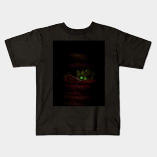 Digital collage and special processing. Bizarre. Mouth, teeth and fleshy parts. Dim, green on teeth. Kids T-Shirt